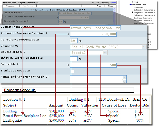 xdti commercial property schedule template